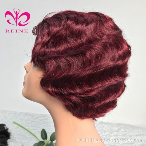 Human Hair Pixie Cut Machine Made Wigs With Baby Hair Brazilian short Hair Wigs